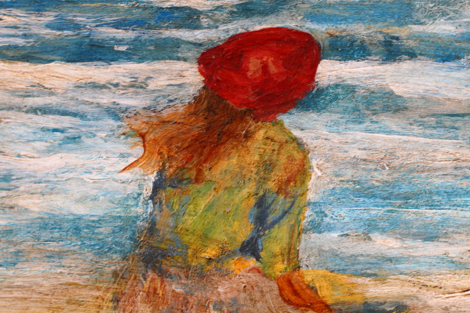 Figures on a Beach / Oil Painting