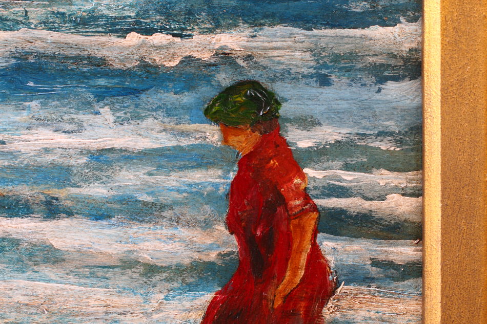 Figures on a Beach / Oil Painting