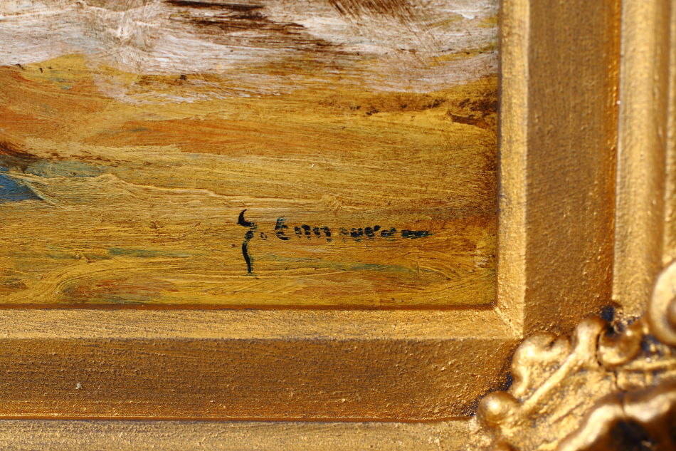 Figures on a Beach / Oil Painting