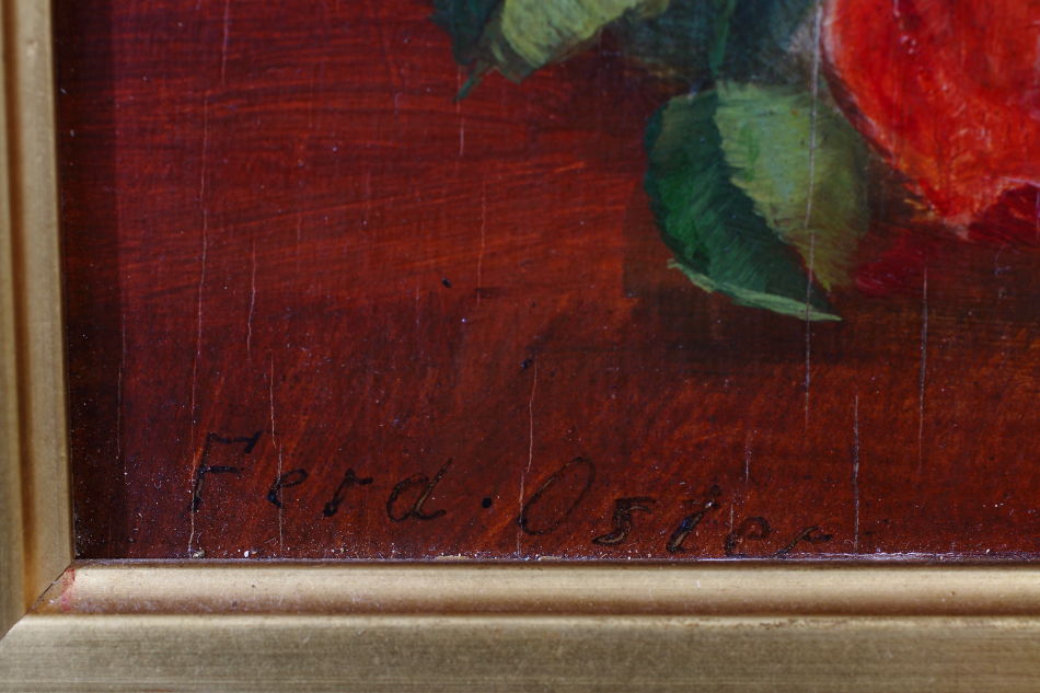 Still life with Roses in a Glass Vase/Oil Painting