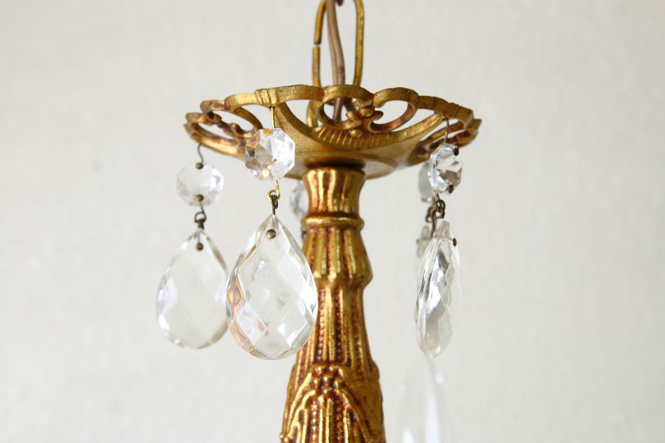 ロココスタイル ブラス&クリスタルシャンデリア(3灯)