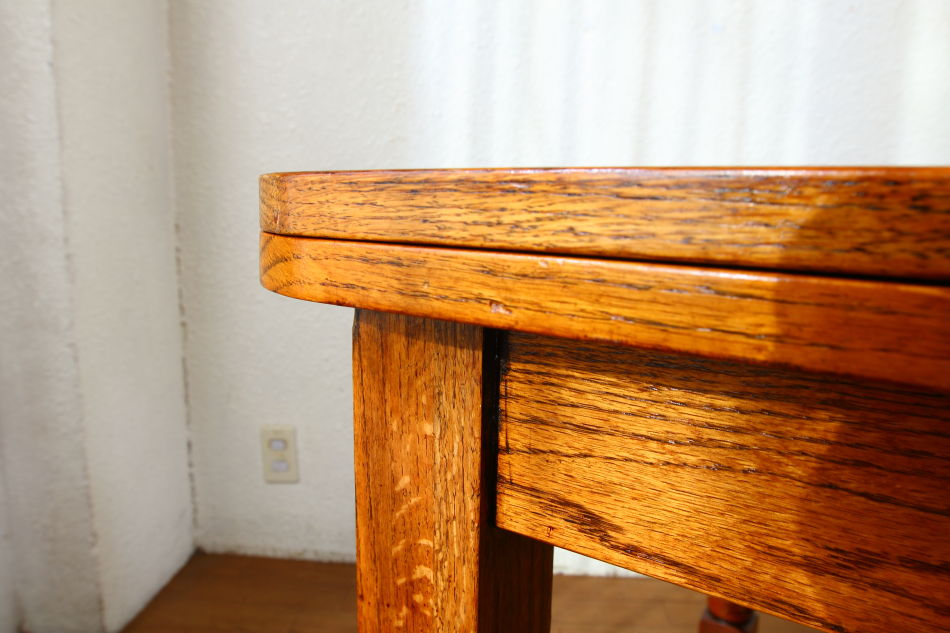 アールデコスタイル カーブドオークドローリーフテーブル