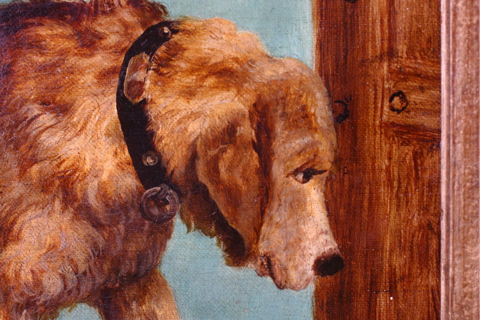 Waiting for his master 's tread / Oil Painting