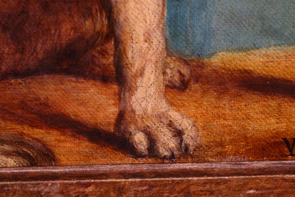 Waiting for his master 's tread / Oil Painting