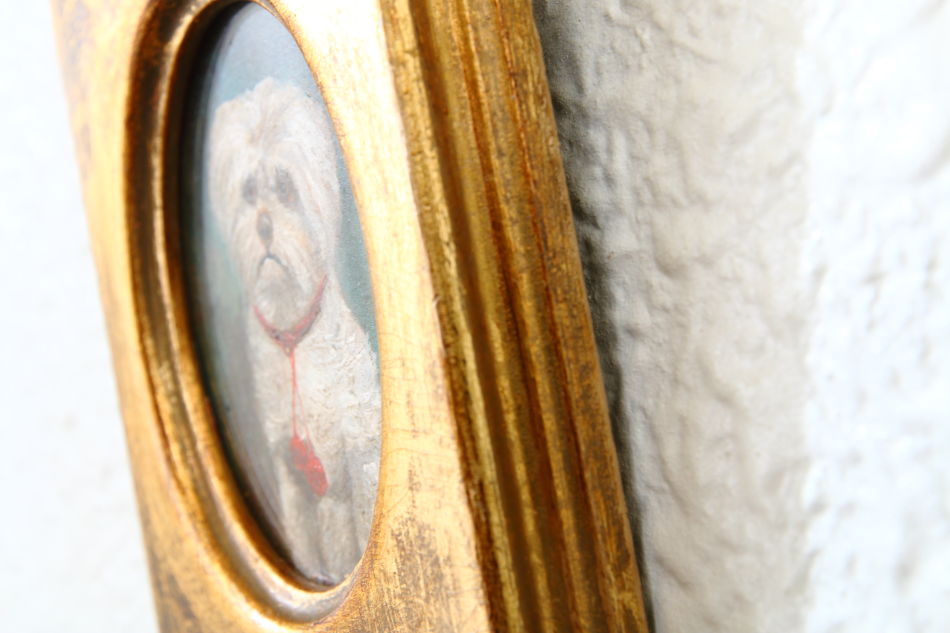 Portrait of a Maltese Terrier / Oil Painting