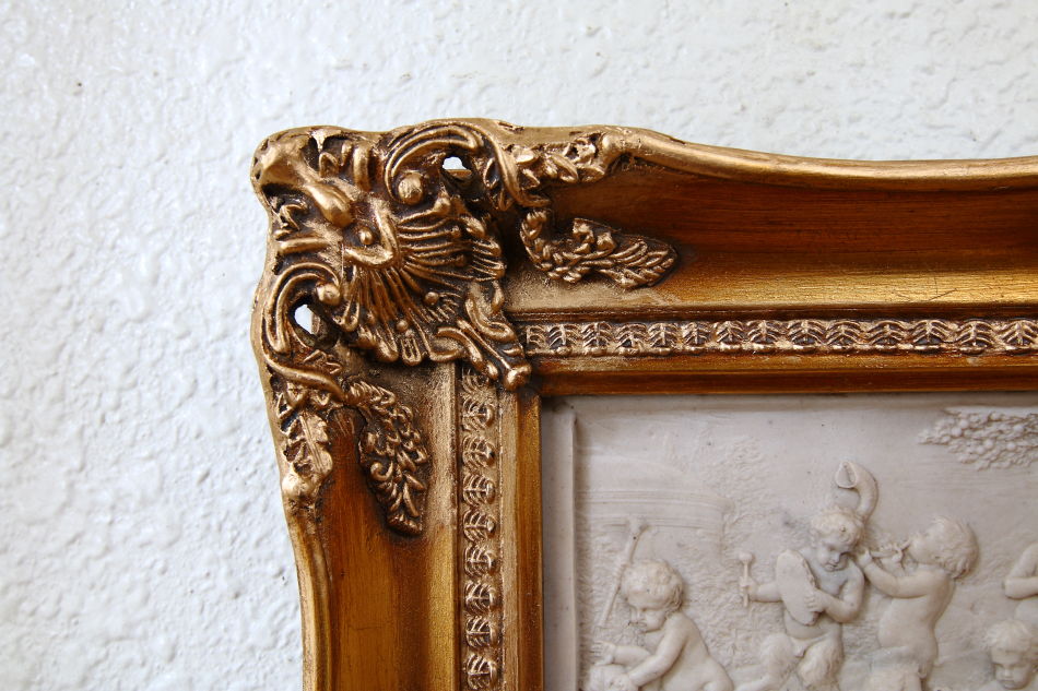 チェラブcherubs ホワイトカッラーラCarraraレリーフ / plaque picture