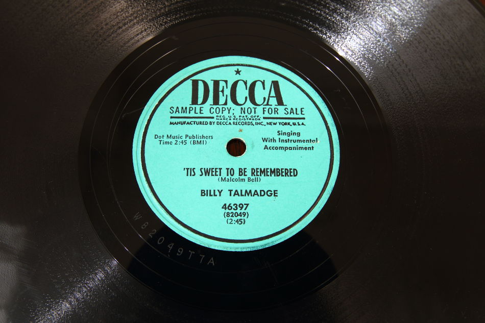 SPレコード盤　10インチ25cm ～BILLY TALMADGE  ～