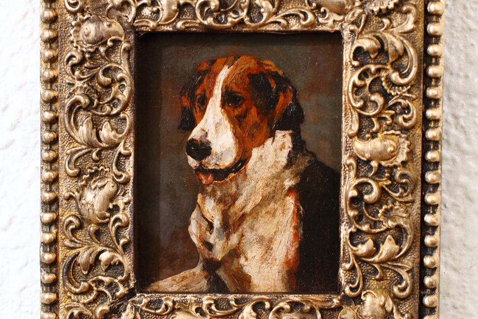 Portrait of a English Foxhound / Oil Painting