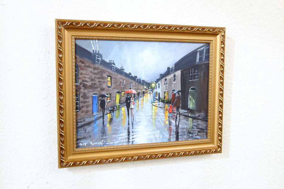 Rainy afternoon on castle row / Oil Painting
