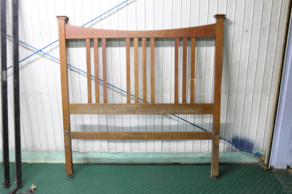 Edwardian Oak double bed 
