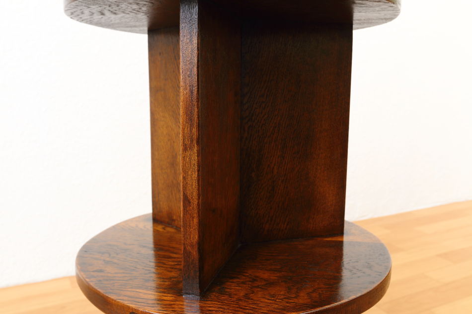 アールデコスタイル クオリティソリッドオーク　サーキュラーブックラックテーブル