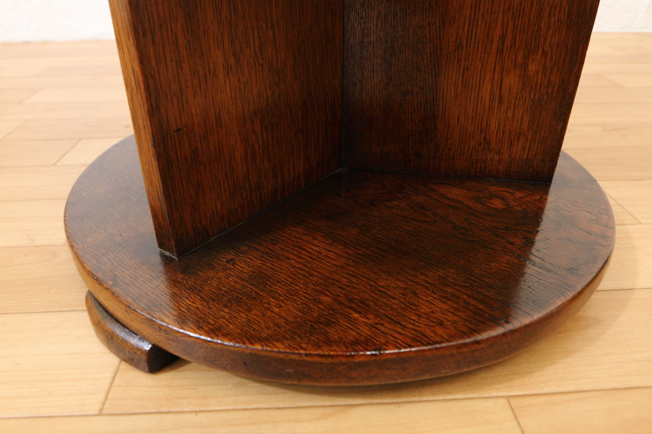 アールデコスタイル クオリティソリッドオーク　サーキュラーブックラックテーブル
