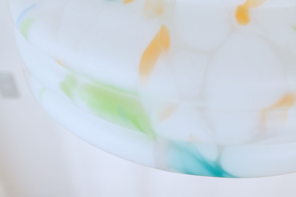 アールデコ パステルデザイン ホワイトメルトガラス ペンダントランプ