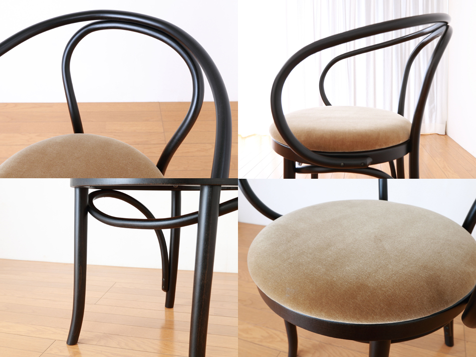 ページドPaged ベントアームチェア No9 Vienna/ダークウェンジ/クッションシート