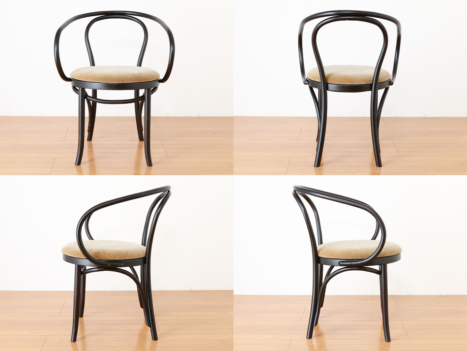 ページドPaged ベントアームチェア No9 Vienna/ダークウェンジ/クッションシート