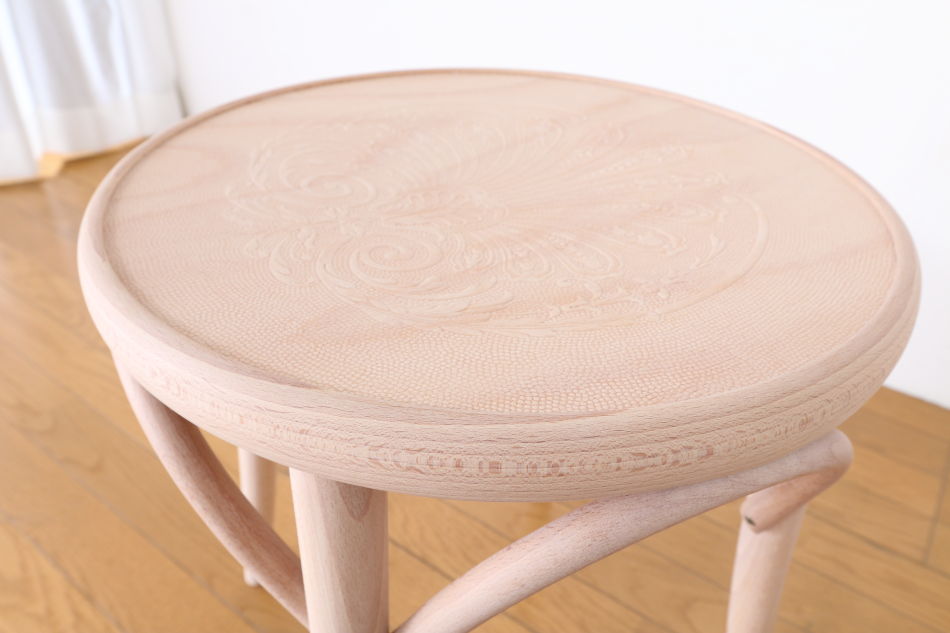 トンTON ベントウッドスツール No60 アーチレッグArch leg/クリアオイル・フィニッシュ