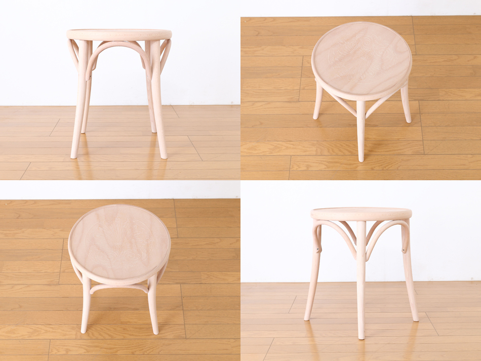 トンTON ベントウッドスツール No60 アーチレッグArch leg/クリアオイル・フィニッシュ