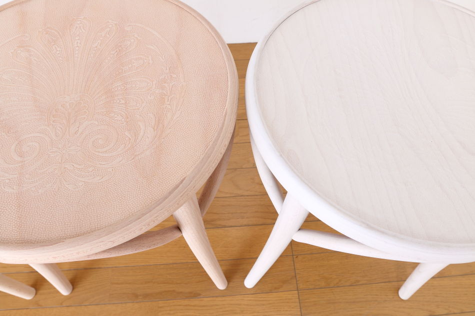 トンTON ベントウッドスツール No60 アーチレッグArch leg/クリアオイル・フィニッシュ