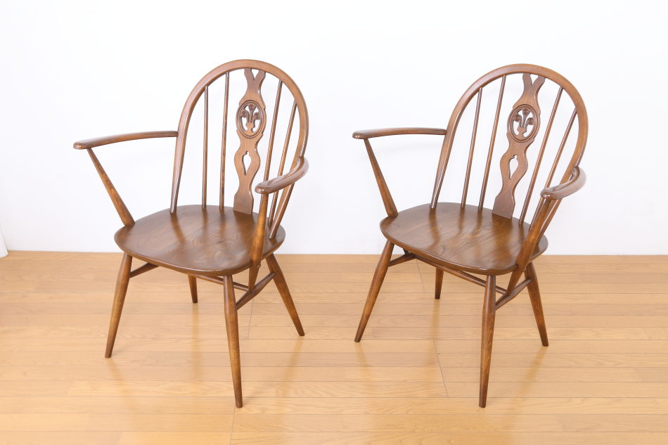 アーコール ERCOL No878A ウィンザー”フルール・ド・リス”チェア/ゴールドラベル