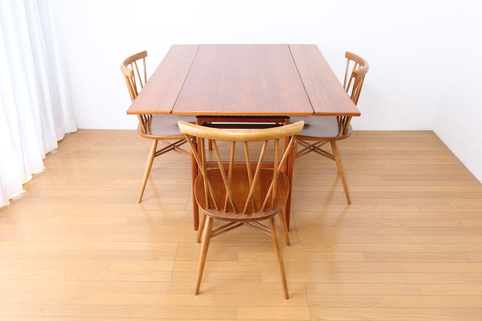 ERCOL1950s×北欧1960s ミッドセンチュリーダイニング5点セット 