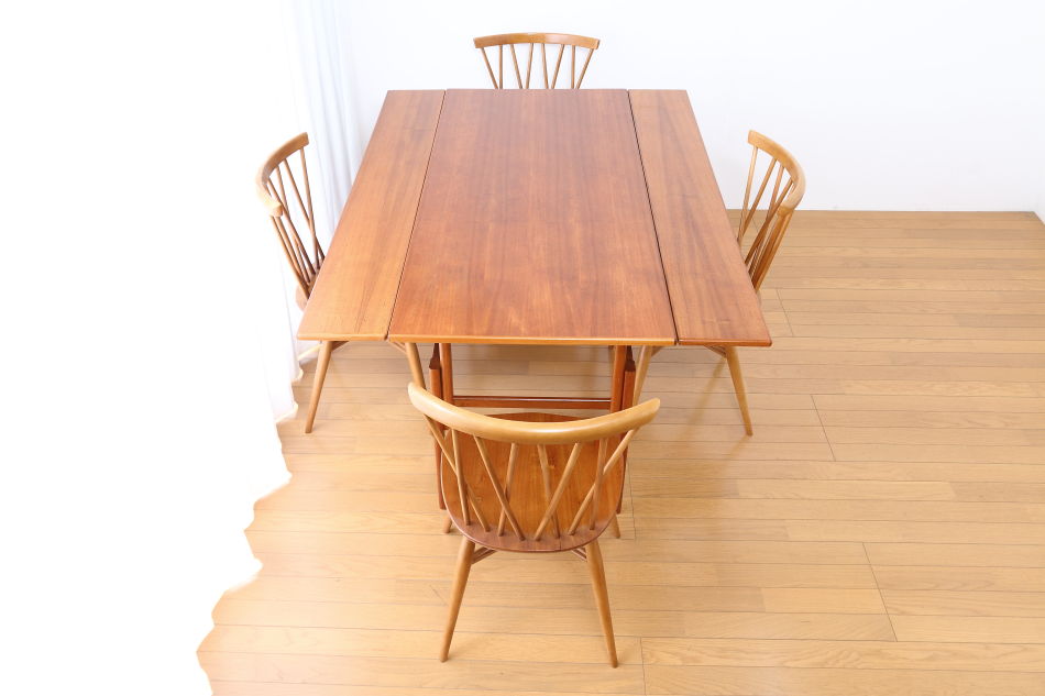 ERCOL1950s×北欧1960s ミッドセンチュリーダイニング5点セット 