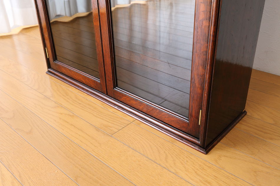 クイーンアンスタイル イングランドオーク ドームトップビューローブックケース