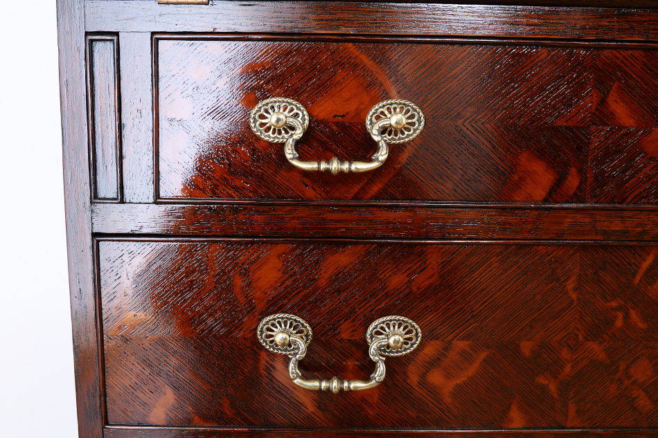 クイーンアンスタイル イングランドオーク ドームトップビューローブックケース