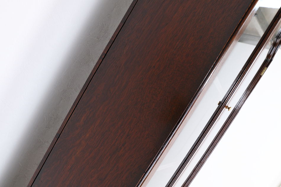 クイーンアンスタイル イングランドオーク ドームトップビューローブックケース