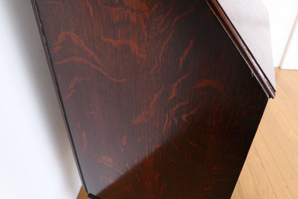 クイーンアンスタイル イングランドオーク ドームトップビューローブックケース