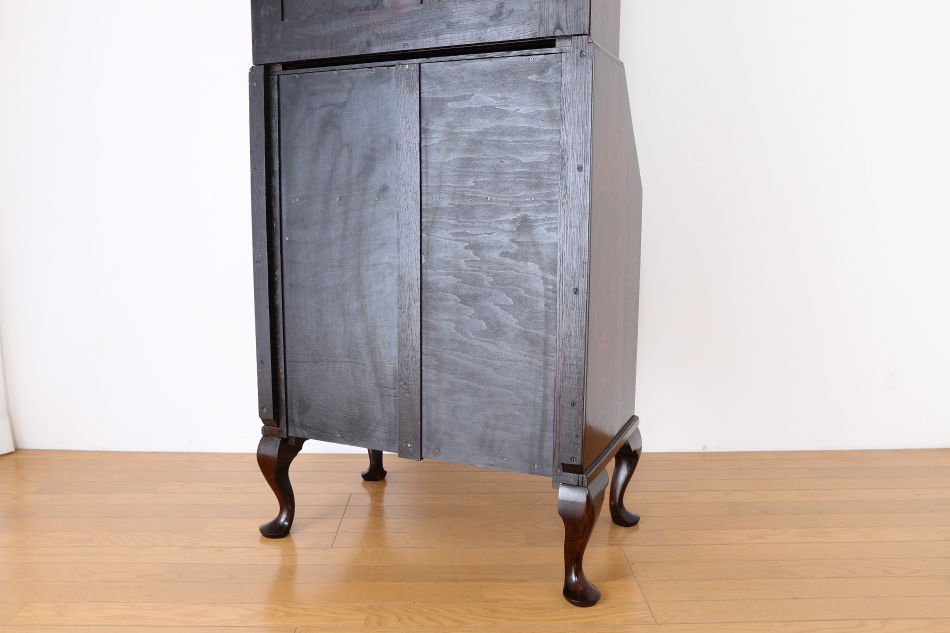 クイーンアンスタイル イングランドオーク ドームトップビューローブックケース