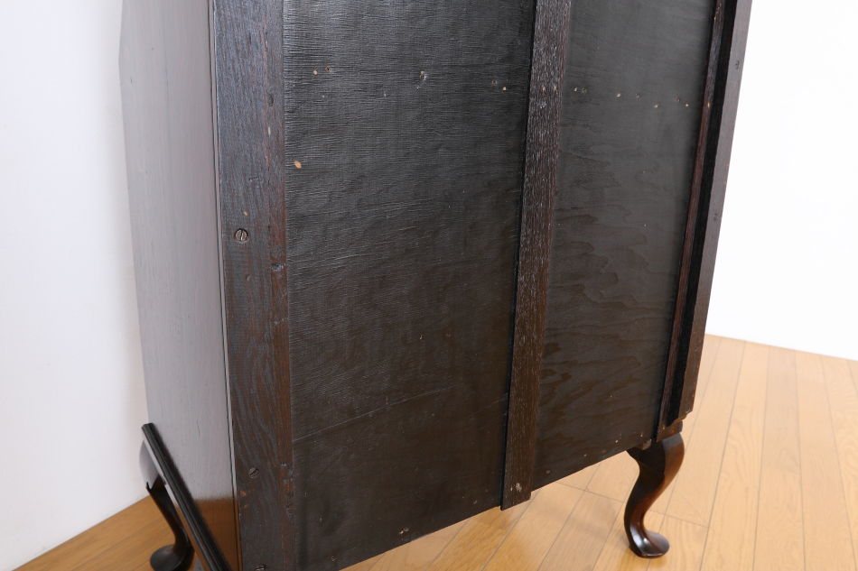 クイーンアンスタイル イングランドオーク ドームトップビューローブックケース