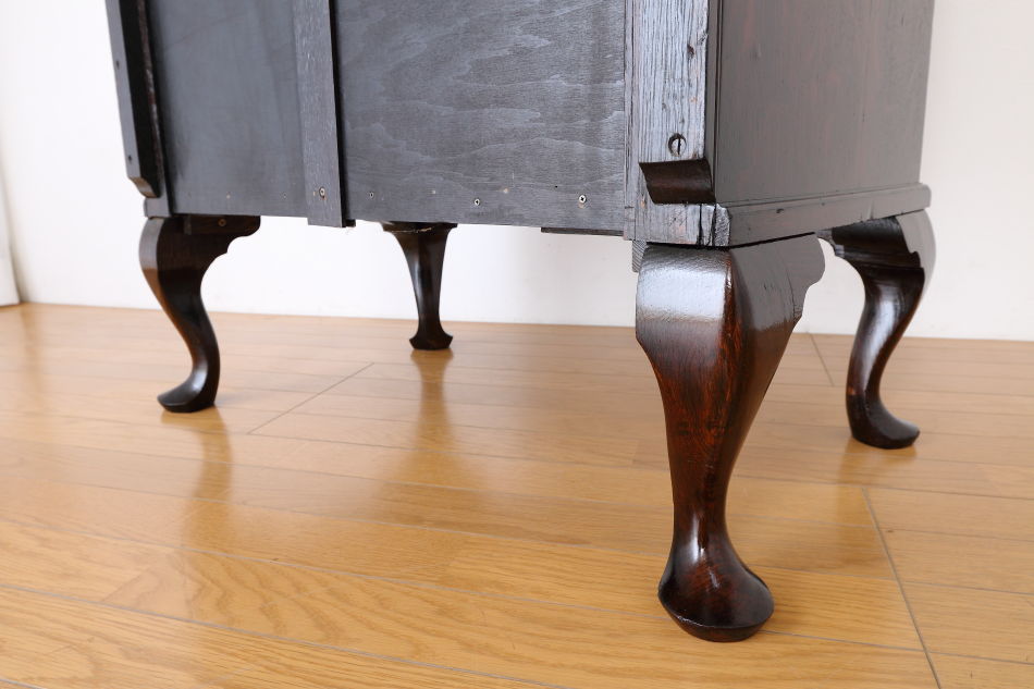 クイーンアンスタイル イングランドオーク ドームトップビューローブックケース