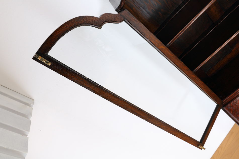 クイーンアンスタイル イングランドオーク ドームトップビューローブックケース