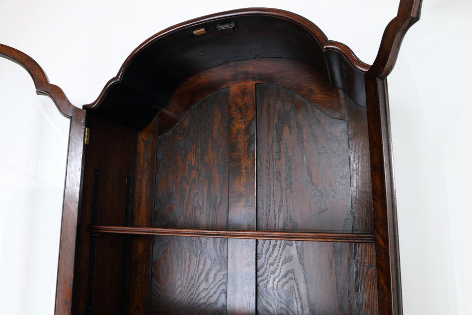 クイーンアンスタイル イングランドオーク ドームトップビューローブックケース