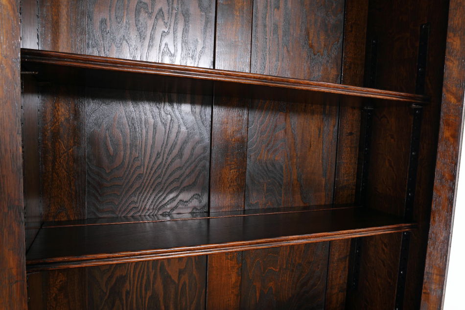 クイーンアンスタイル イングランドオーク ドームトップビューローブックケース