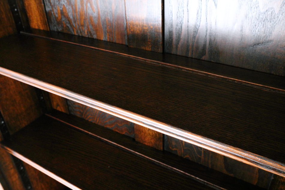 クイーンアンスタイル イングランドオーク ドームトップビューローブックケース