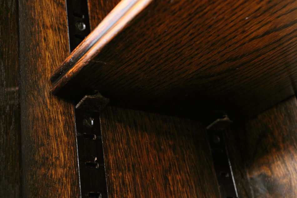 クイーンアンスタイル イングランドオーク ドームトップビューローブックケース