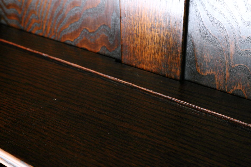 クイーンアンスタイル イングランドオーク ドームトップビューローブックケース