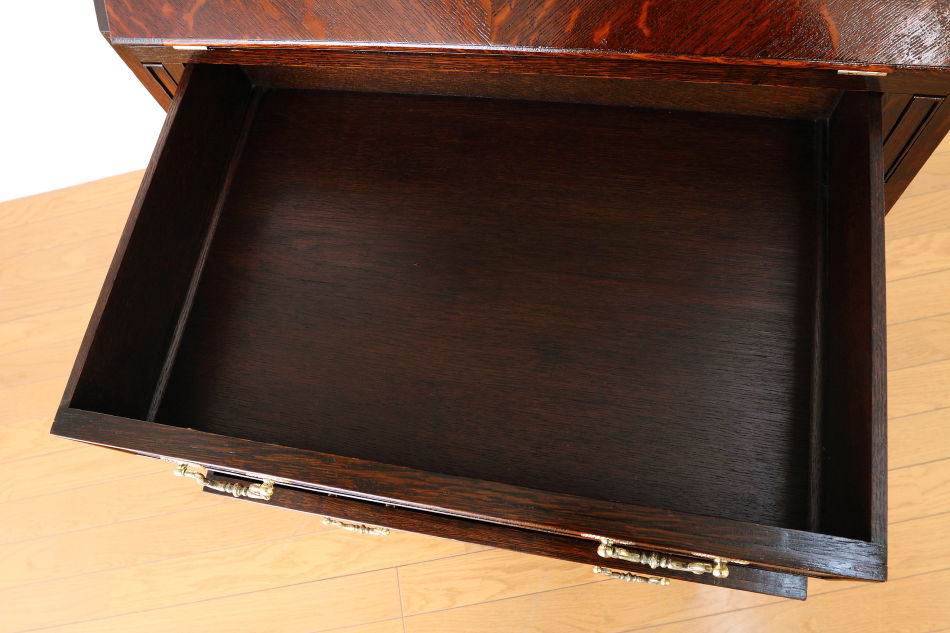 クイーンアンスタイル イングランドオーク ドームトップビューローブックケース