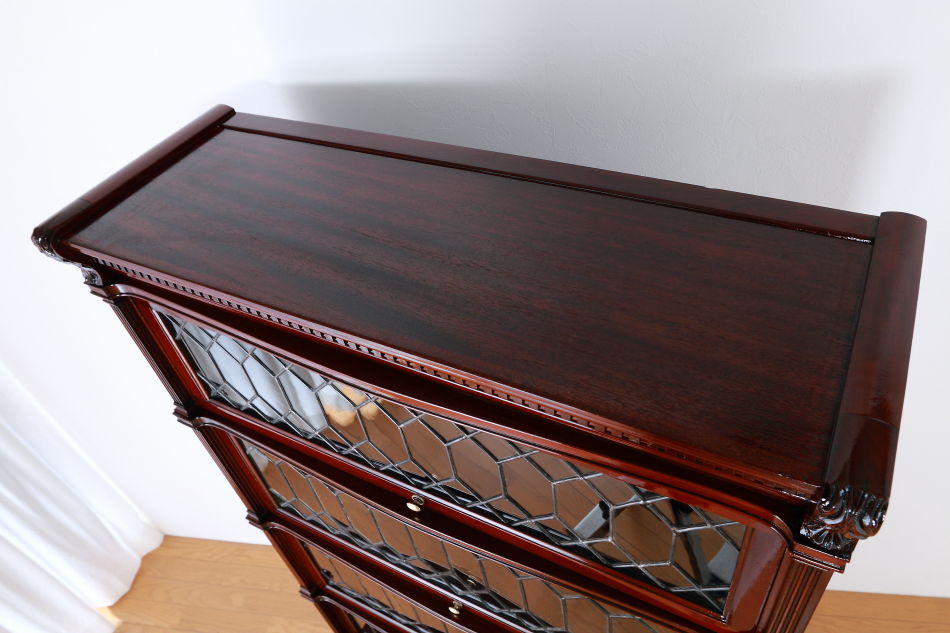 グローブヴェルニッケGlobe Wernicke 5スタッキングステンドグラスマホガニーブックケース