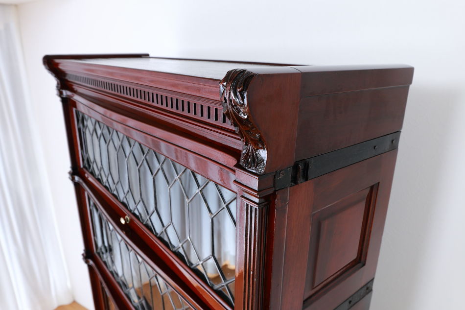 グローブヴェルニッケGlobe Wernicke 5スタッキングステンドグラスマホガニーブックケース