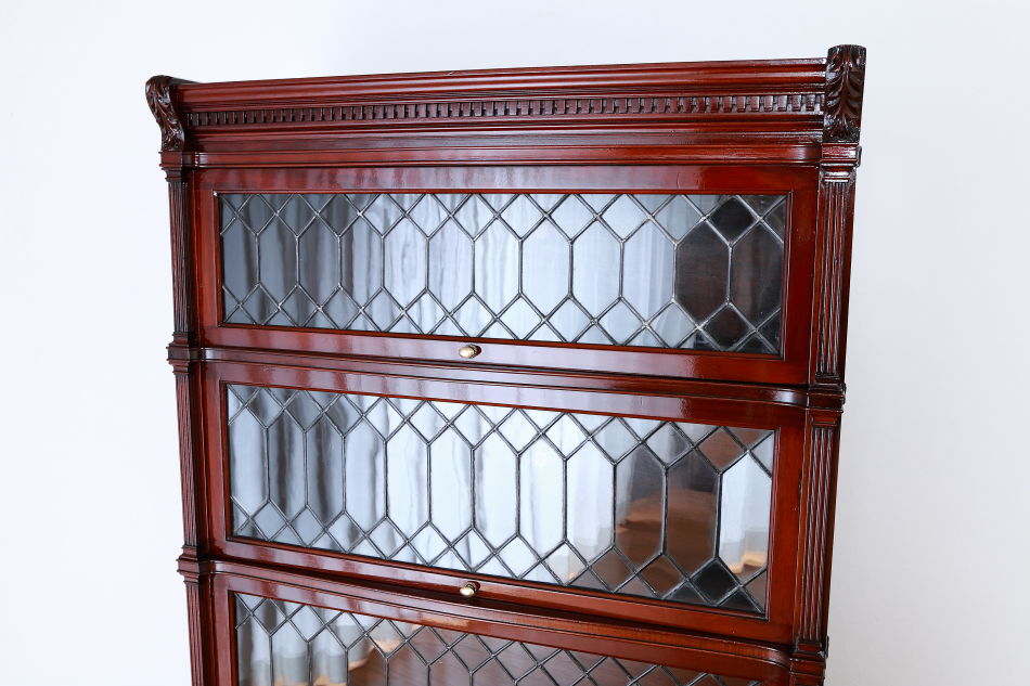 グローブヴェルニッケGlobe Wernicke 5スタッキングステンドグラスマホガニーブックケース