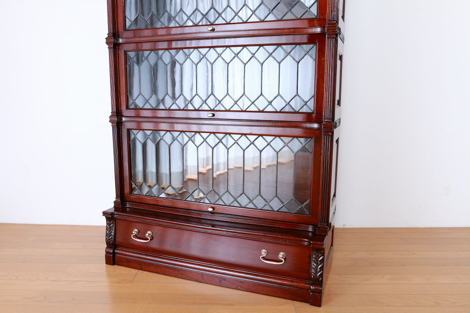 グローブヴェルニッケGlobe Wernicke 5スタッキングステンドグラスマホガニーブックケース