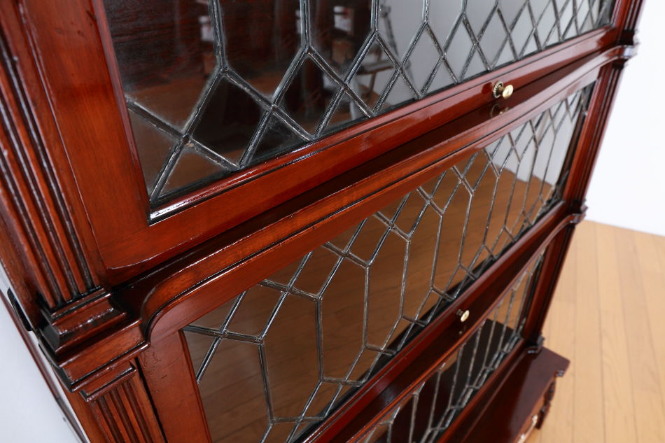 グローブヴェルニッケGlobe Wernicke 5スタッキングステンドグラスマホガニーブックケース