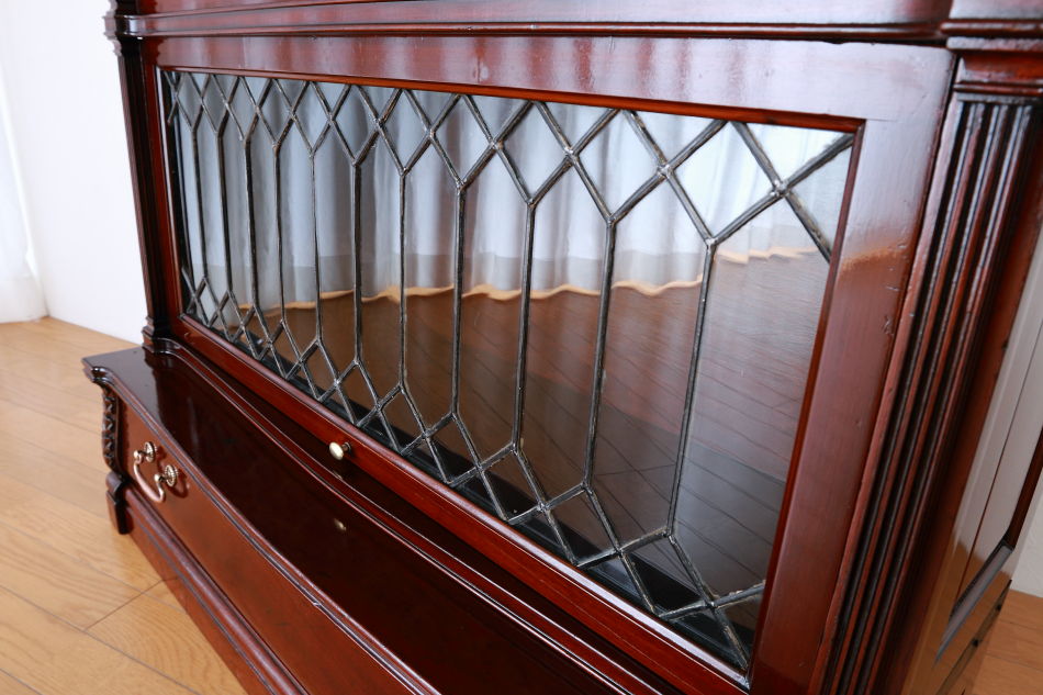 グローブヴェルニッケGlobe Wernicke 5スタッキングステンドグラスマホガニーブックケース