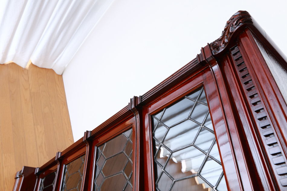 グローブヴェルニッケGlobe Wernicke 5スタッキングステンドグラスマホガニーブックケース