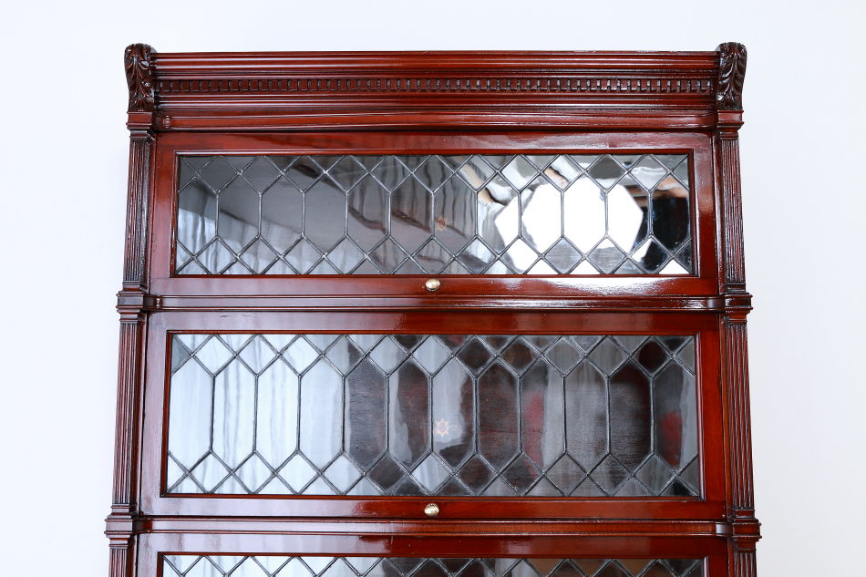 グローブヴェルニッケGlobe Wernicke 5スタッキングステンドグラスマホガニーブックケース