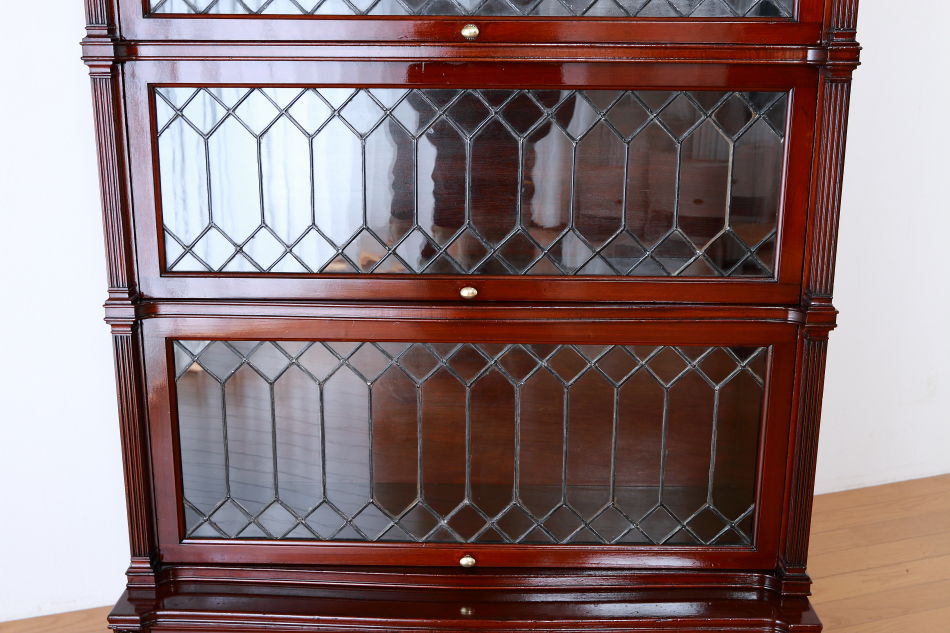 グローブヴェルニッケGlobe Wernicke 5スタッキングステンドグラスマホガニーブックケース