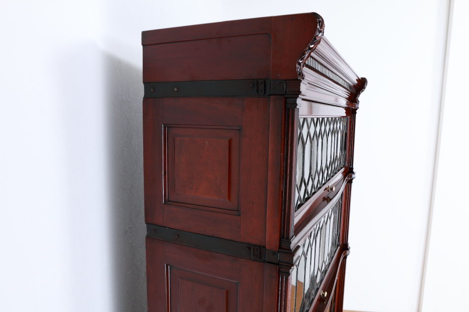 グローブヴェルニッケGlobe Wernicke 5スタッキングステンドグラスマホガニーブックケース