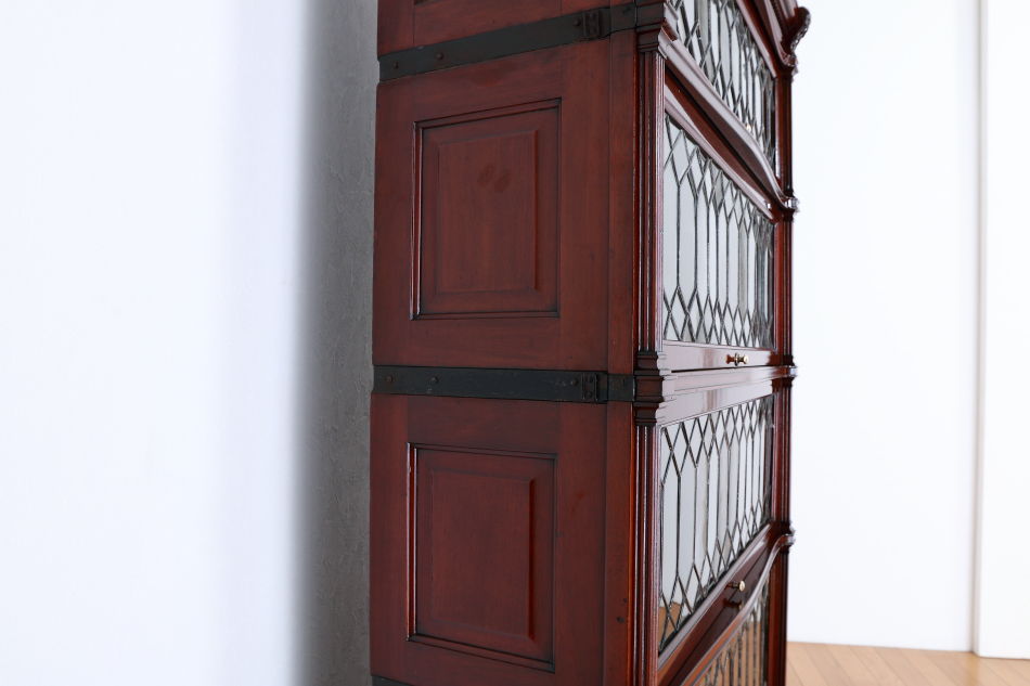 グローブヴェルニッケGlobe Wernicke 5スタッキングステンドグラスマホガニーブックケース